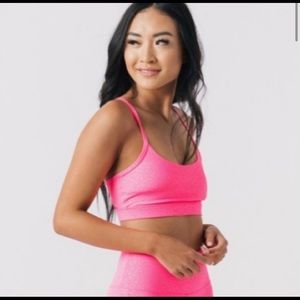 Zyia Hot pink leopard light n tight sports bra s